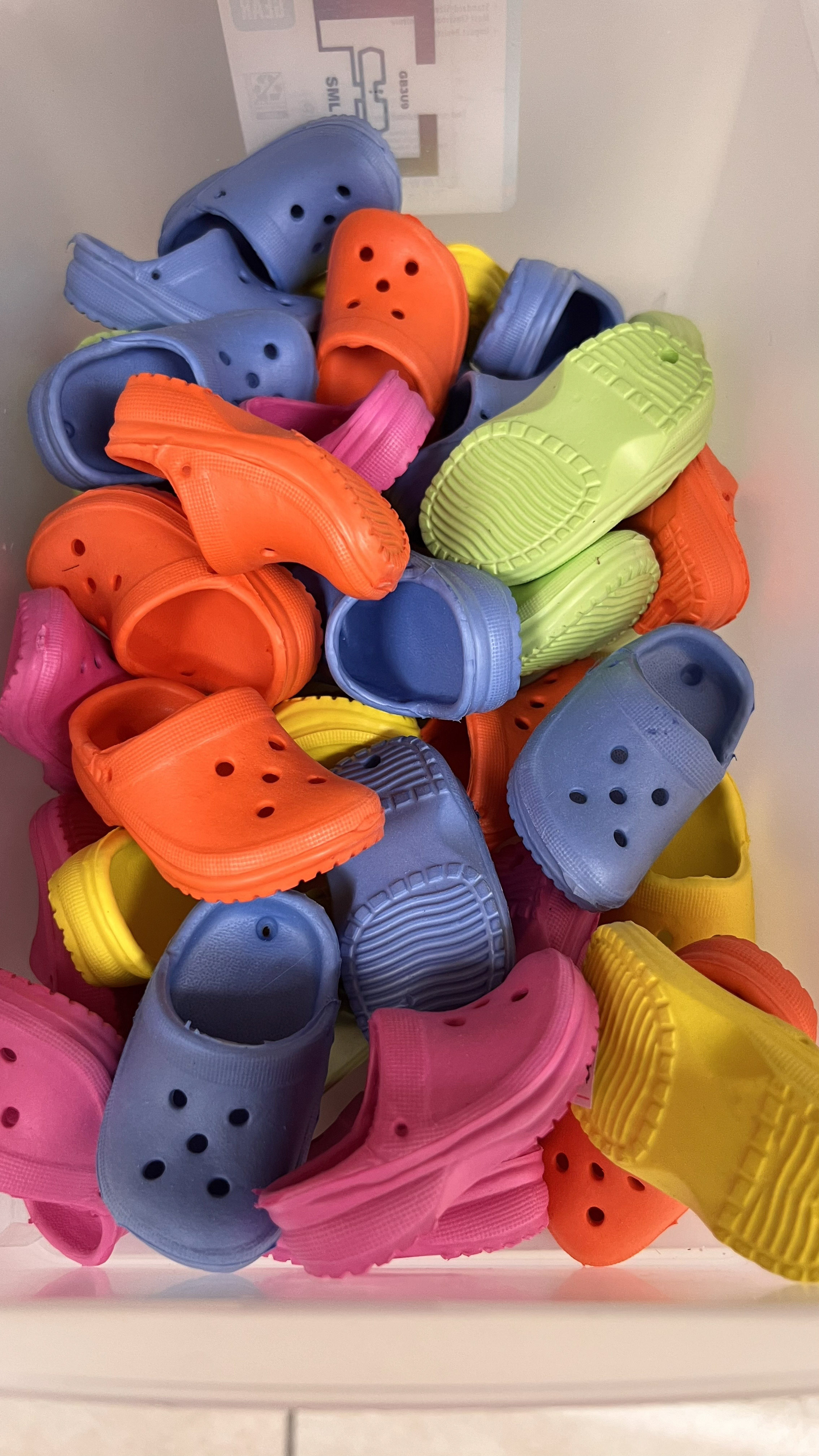 Croc style bird toys